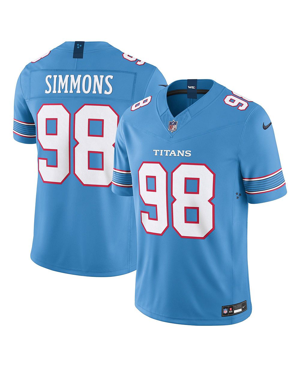 Nike Men's Jeffery Simmons Light Blue Tennessee Titans Vapor F.U.S.E. Sewn Down Limited Jersey