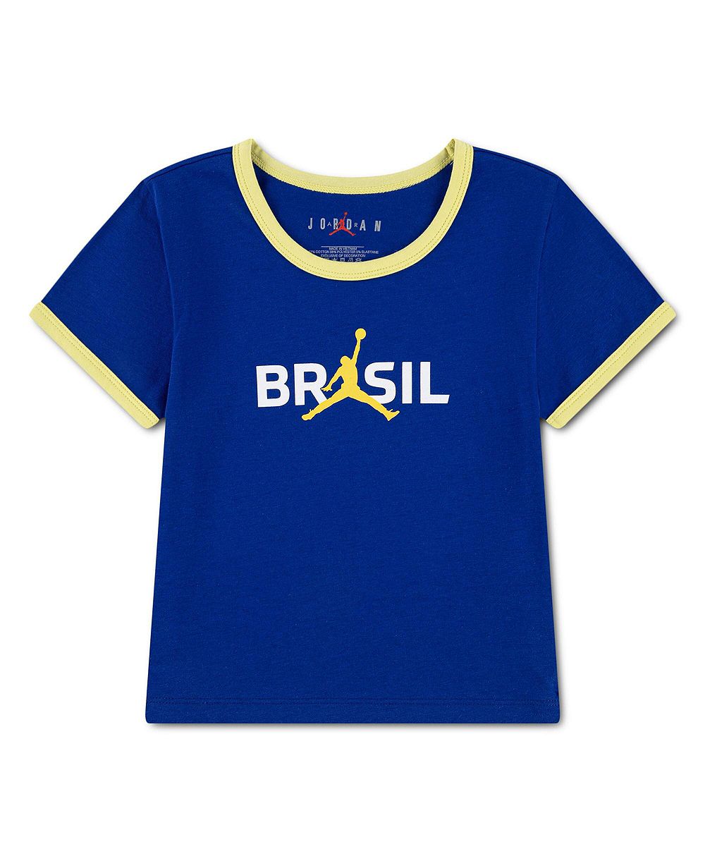 Jordan Big Girls Royal Brazil National Team Retro Graphic Tri-Blend T-Shirt