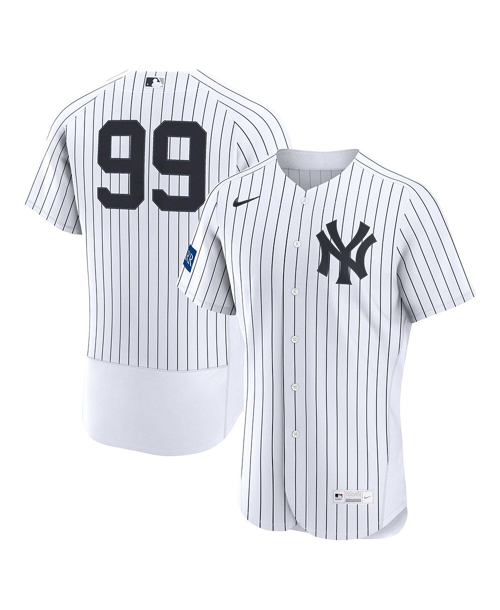 Nike Men's Aaron Judge White New York Yankees Home Authentic Sponsor Patch Jersey