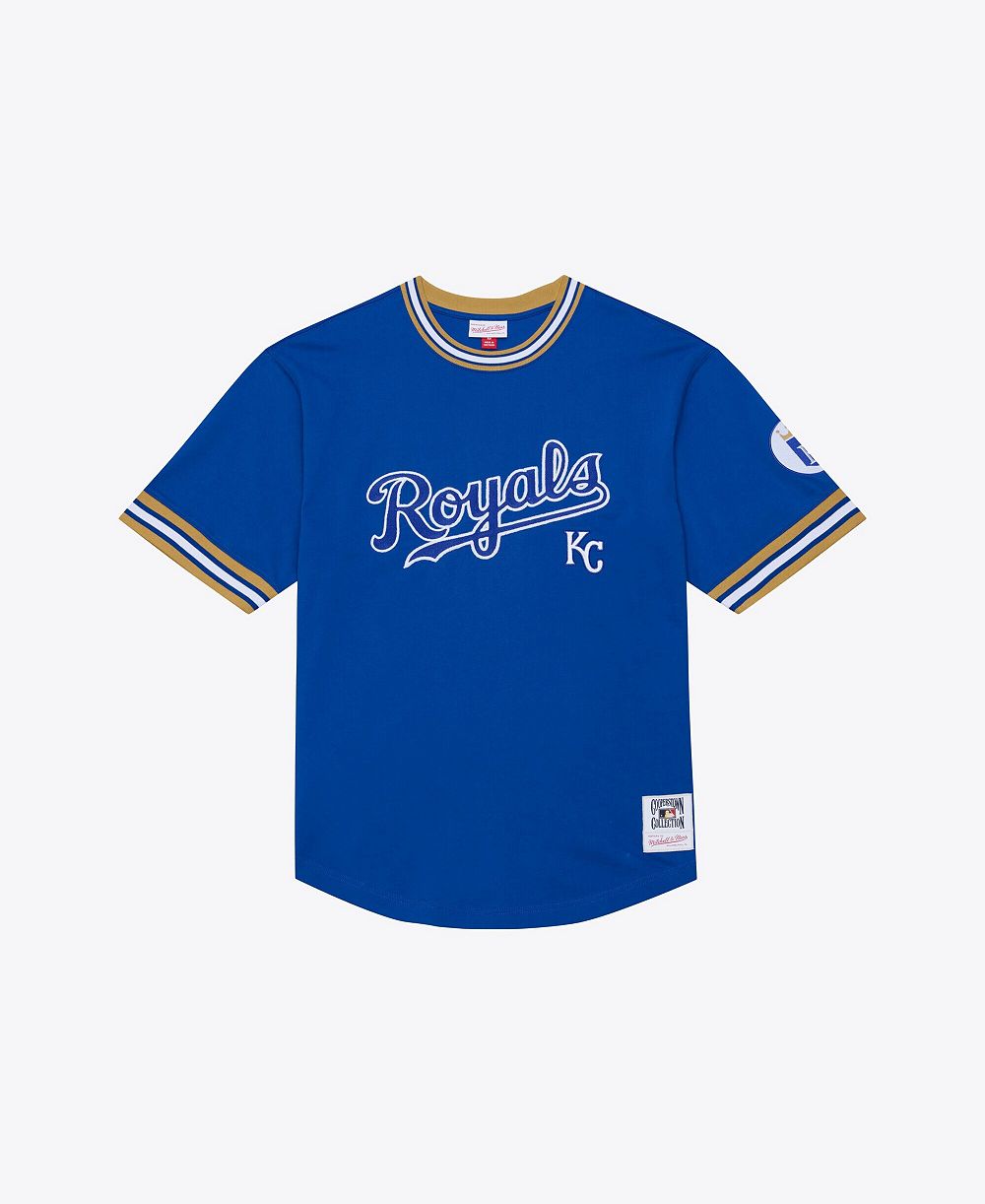 Мужская футболка Mitchell & Ness Royal Kansas City Royals Wild Pitch Ringer