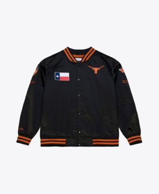 Mitchell & Ness Мужская легкая атласная куртка Texas Longhorns Double Clutch Full-Snap черного цвета
