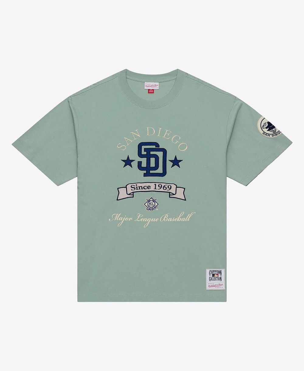 Mitchell & Ness Мужская футболка Green San Diego Padres Yacht Rock
