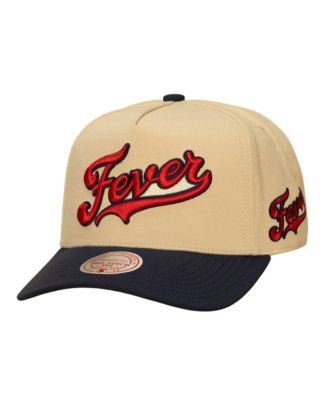 Мужская и женская кепка Mitchell & Ness Khaki/Navy Indiana Fever Pro Pinch Snapback