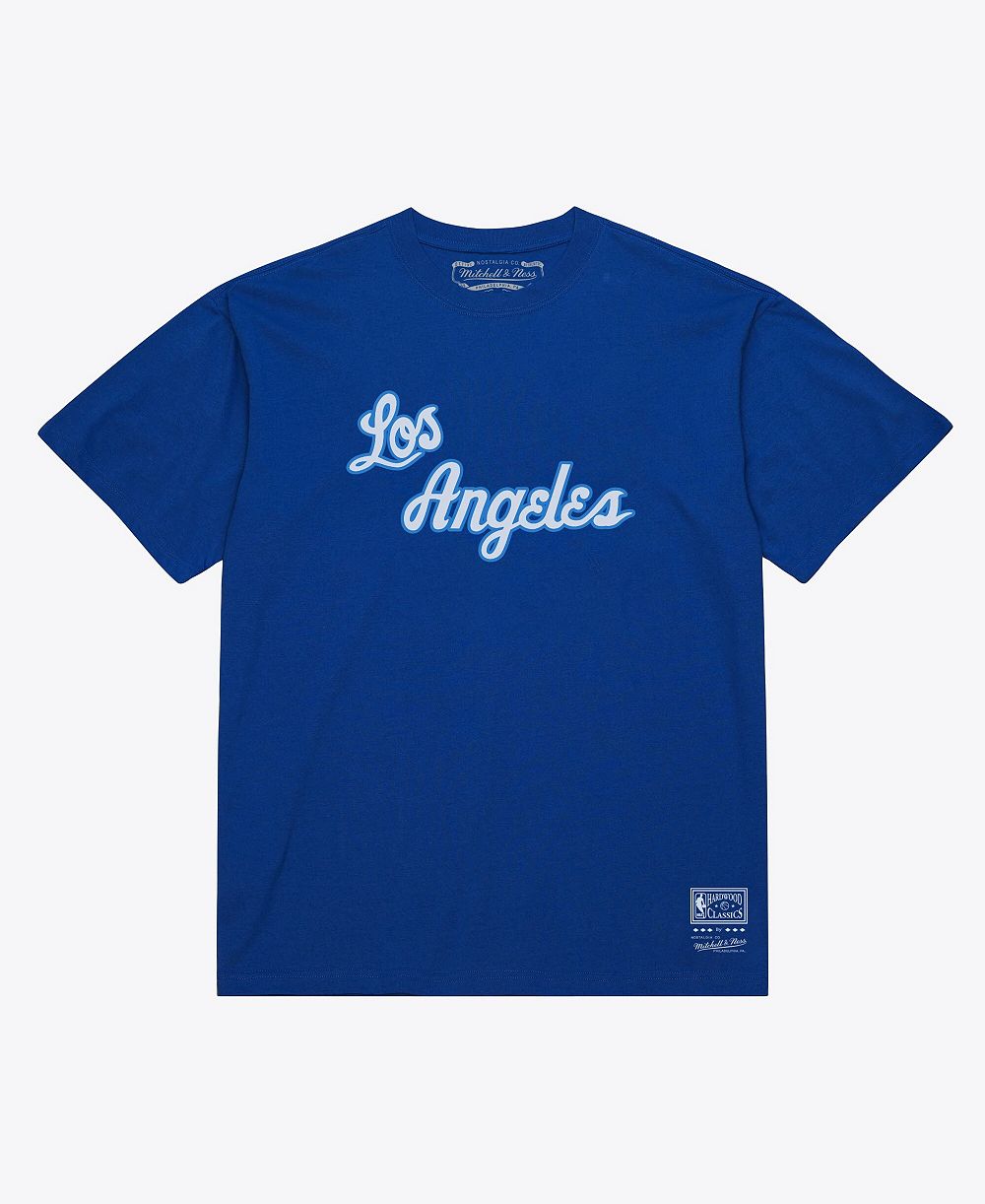 Мужская и женская футболка Mitchell & Ness Royal Los Angeles Lakers Hardwood Classics Arch