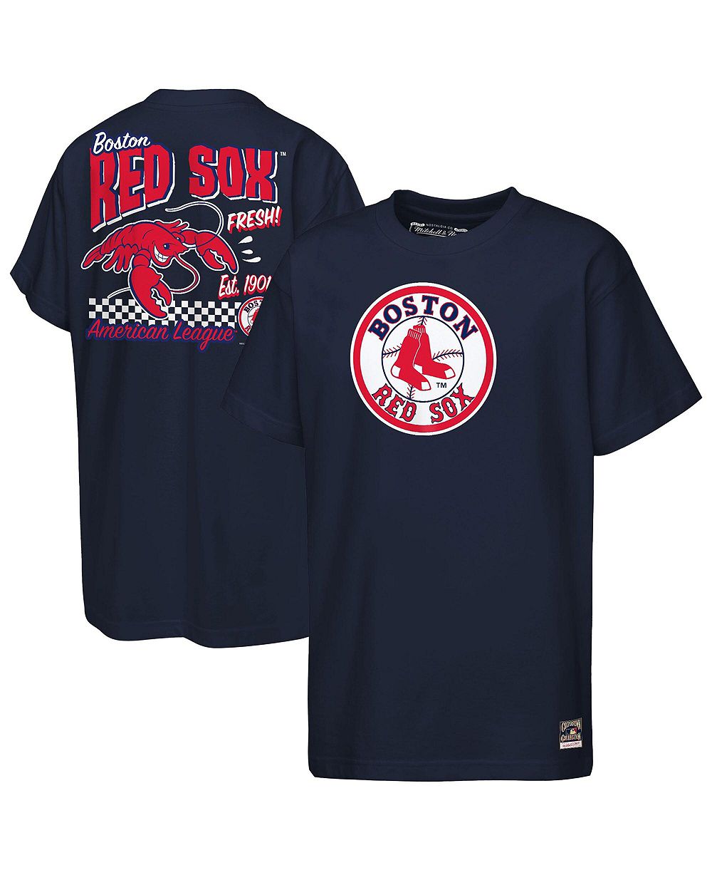 Mitchell & Ness футболка для детей Navy Boston Red Sox Cooperstown Concession