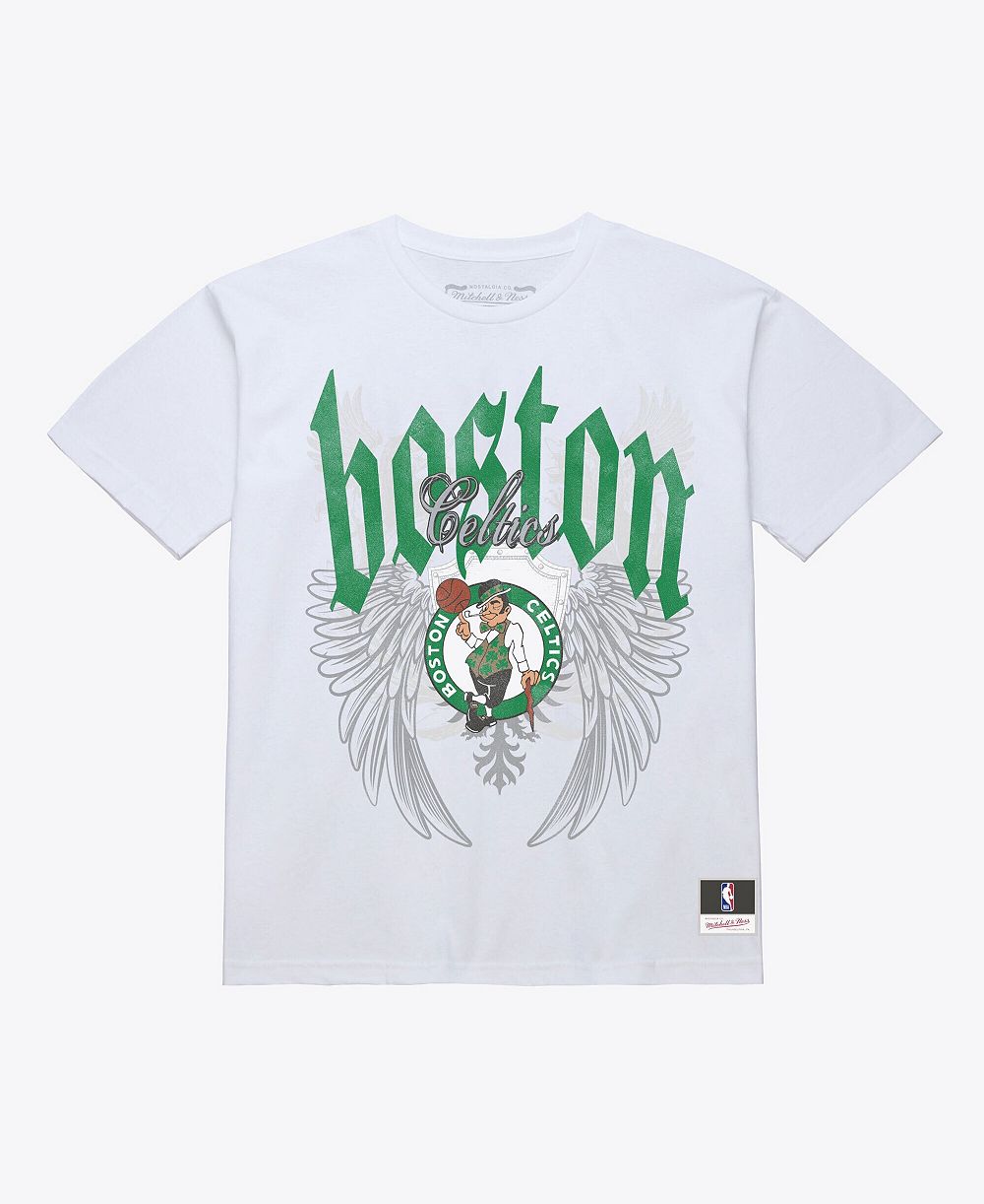 Mitchell & Ness Men's White Boston Celtics Old English Classic T-Shirt
