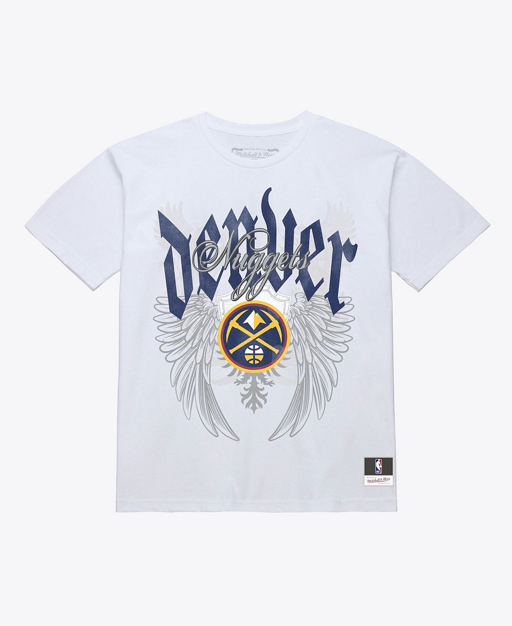 Футболка Mitchell & Ness мужская белая Denver Nuggets Old English Classic
