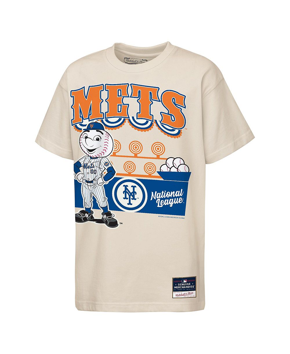 Детская футболка Mitchell & Ness New York Mets Step Back Up Mascot, кремовая