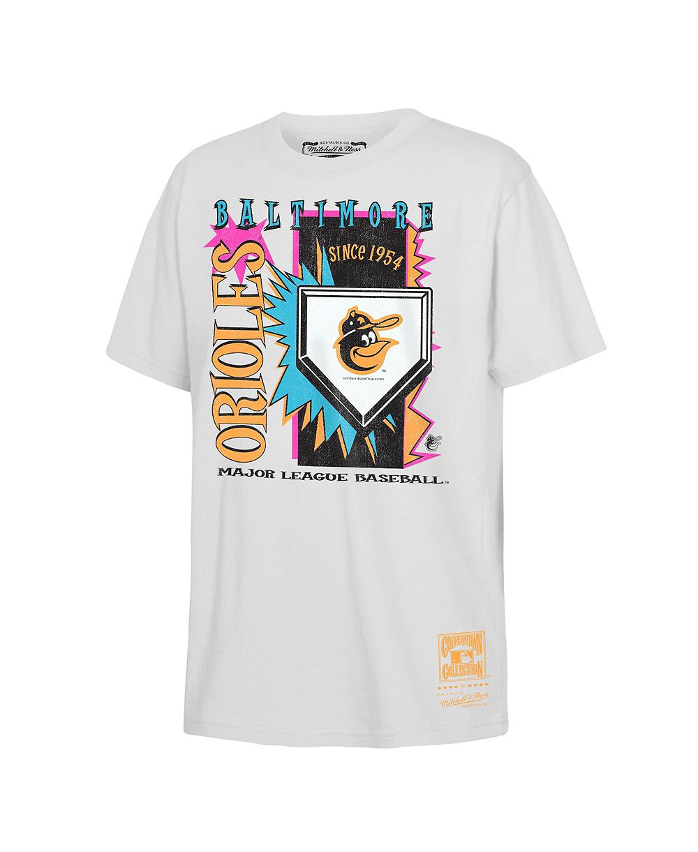 Детская футболка Mitchell & Ness White Baltimore Orioles Cooperstown Neon Field Shock