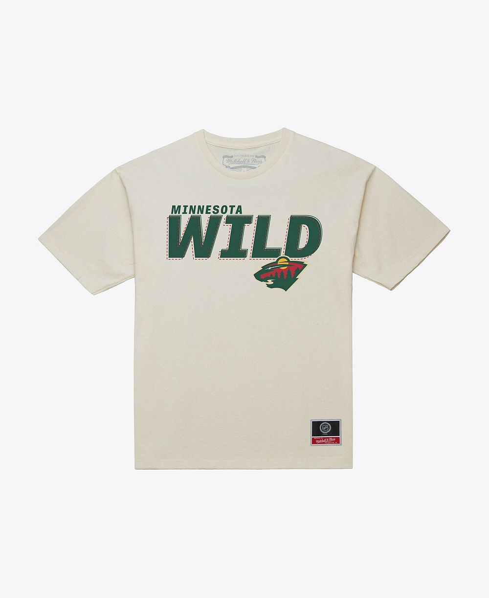 Mitchell & Ness Men's Cream Minnesota Wild Core Plus T-Shirt
