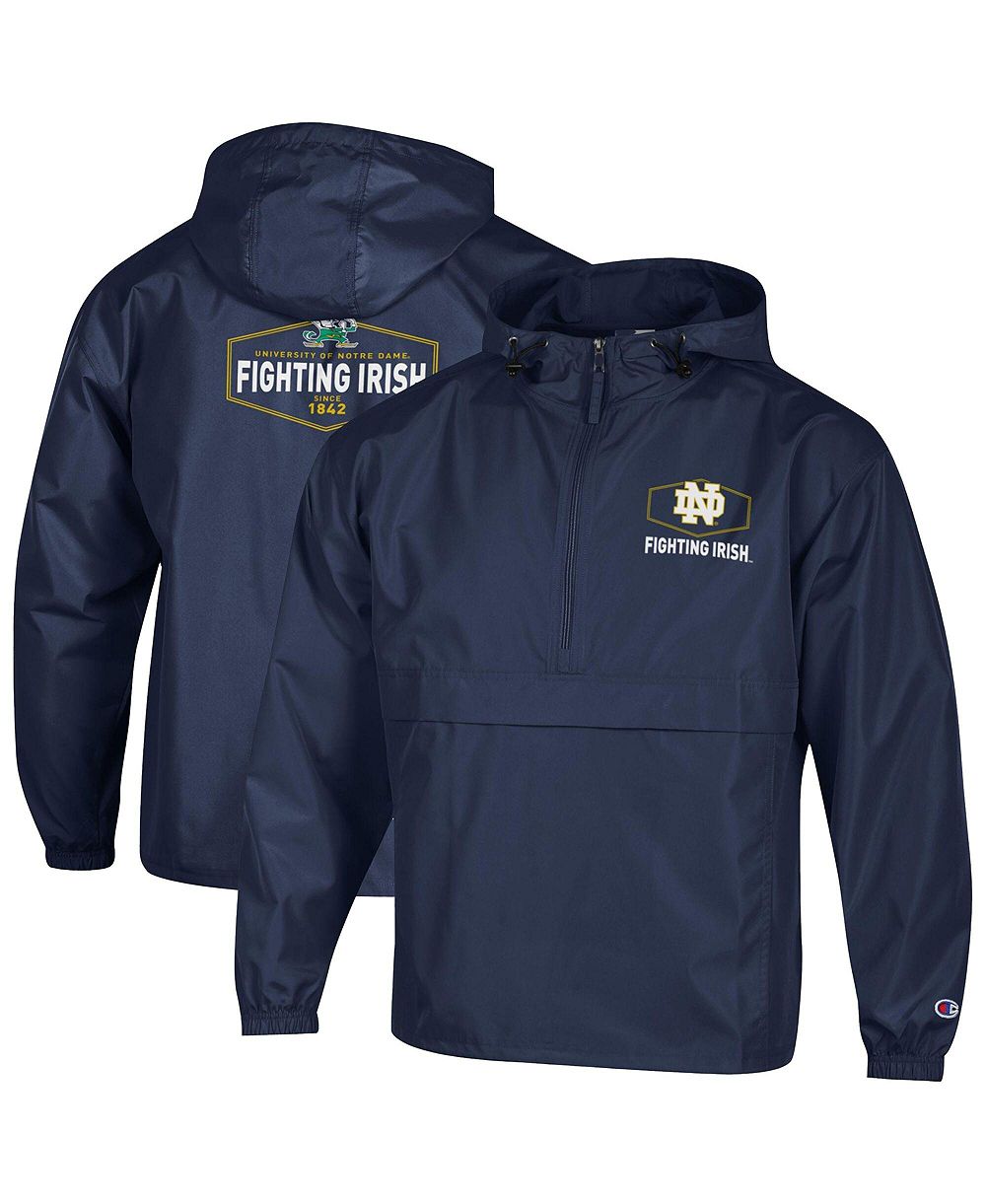 Champion Men's Navy Notre Dame Fighting Irish Delay Packable Half-Zip Jacket