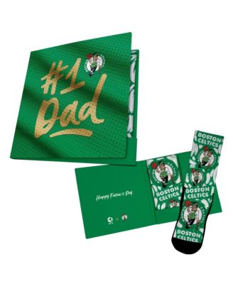 Мужские и женские носки Rock Em Socks Kelly Green Boston Celtics #1 Dad Gift Card