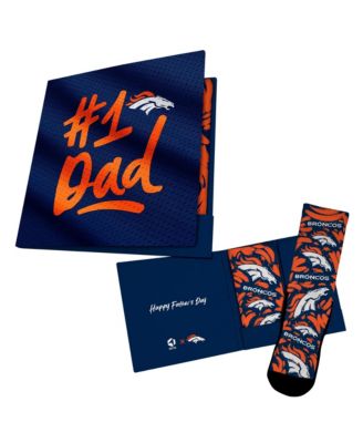 Rock Em Socks Мужские и Женские носки Rock Em Socks Navy Denver Broncos #1 Dad Gift Card