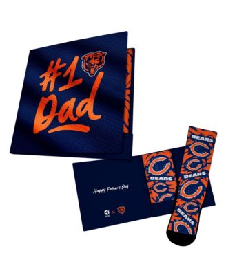 Rock Em Socks Мужская и Женская Navy Chicago Bears #1 Dad Gift Card Socks