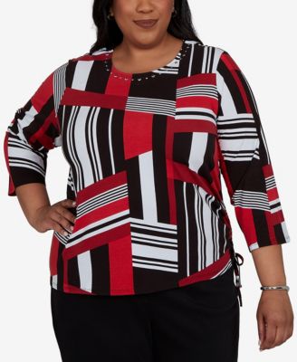 Alfred Dunner Plus Size Slashed Glass Knit Top