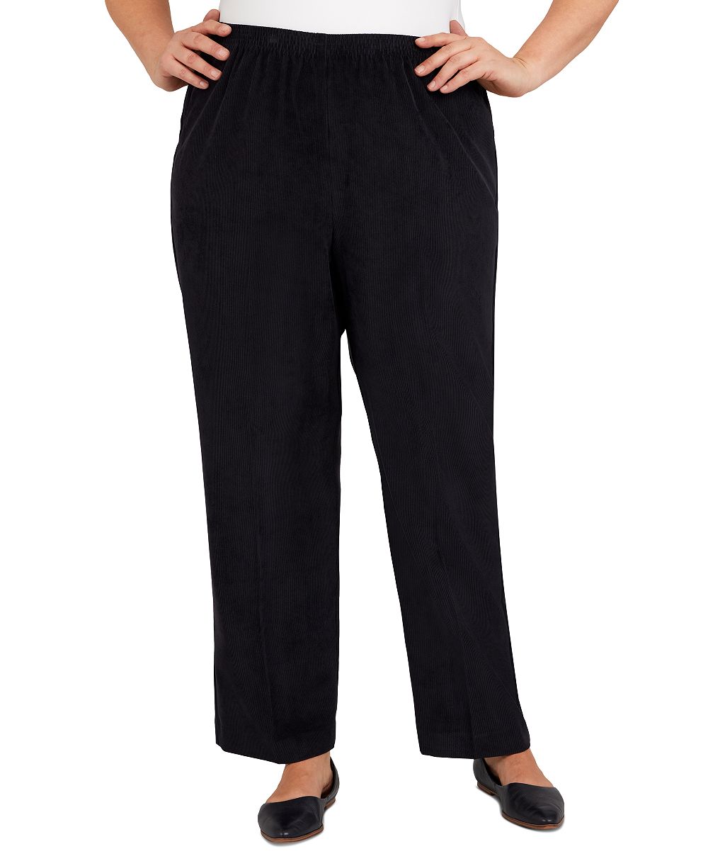 Alfred Dunner Plus Size Corduroy Elastic Waistband Pants