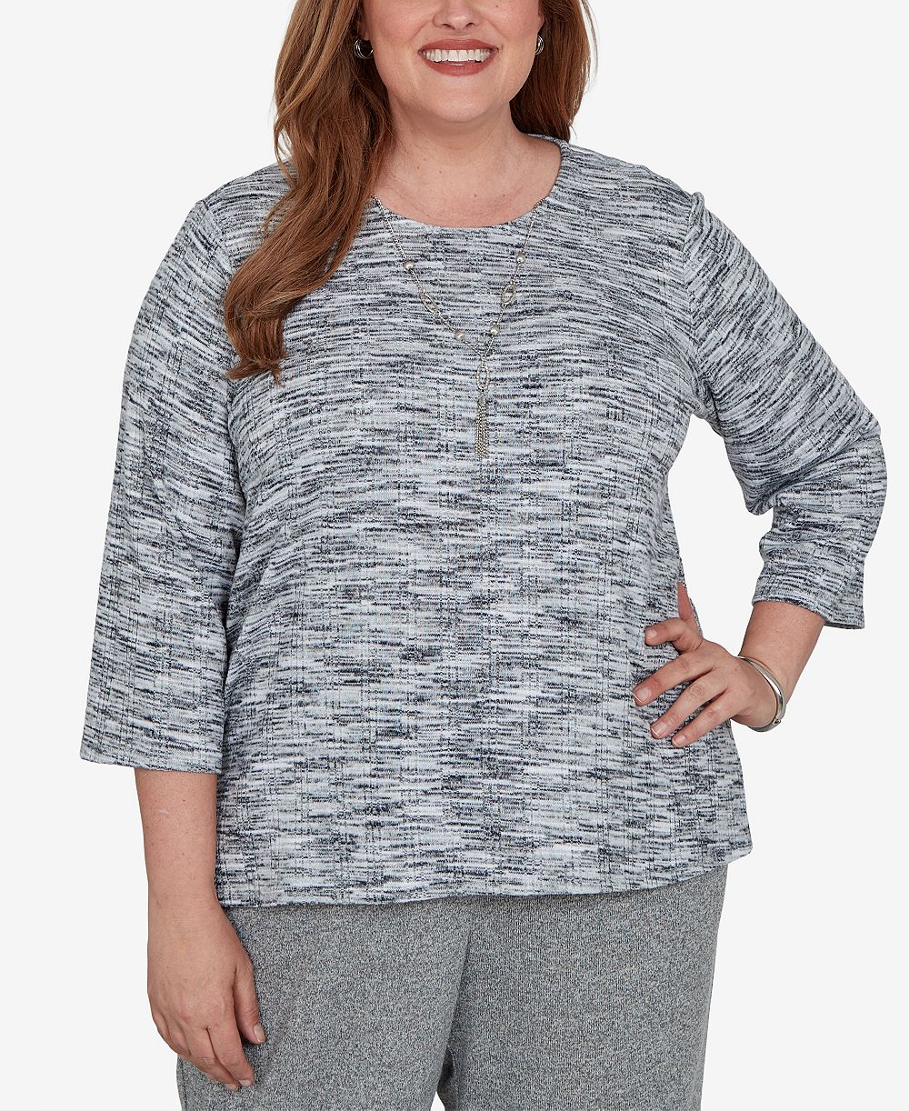 Женский топ Alfred Dunner Plus Size Space Dye with Necklace