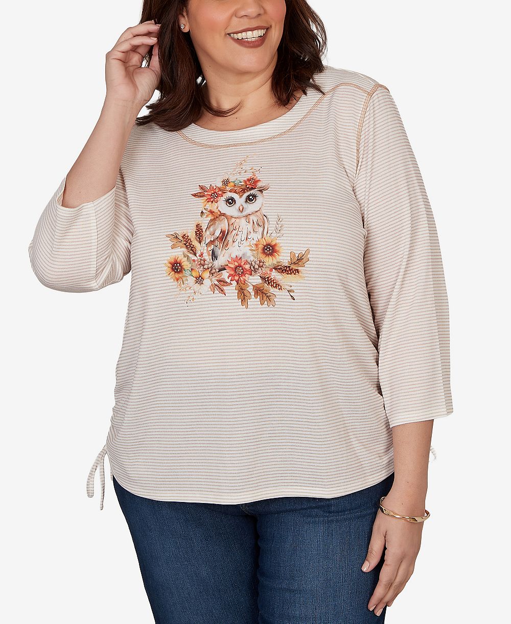 Вязаный топ Alfred Dunner Plus Size Autumn Owl