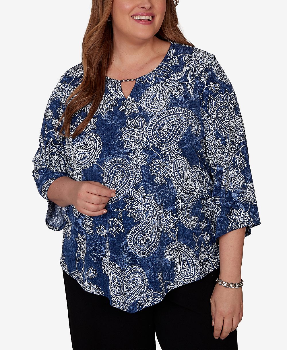 Alfred Dunner Женский топ Plus Size с принтом пейсли