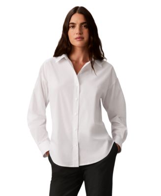 Женская рубашка Calvin Klein с длинным рукавом, легкая в уходе, размер Petite