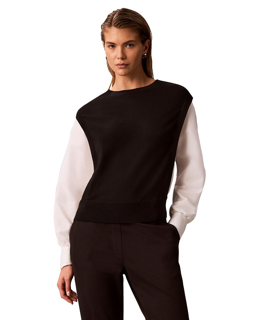 Детский джемпер Calvin Klein Petite Crewneck Long-Sleeve Colorblock