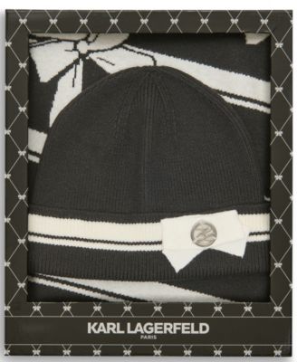 KARL LAGERFELD PARIS 2-Piece 3D Bow Hat and Scarf Gift Set