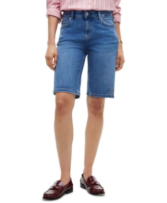 Tommy Hilfiger Women's Mid-Rise Slim Cuffed Denim Shorts