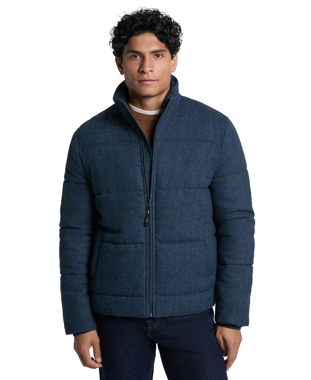 Ted by Ted Baker Men's Quilted Stand Collar Flannel Jacket