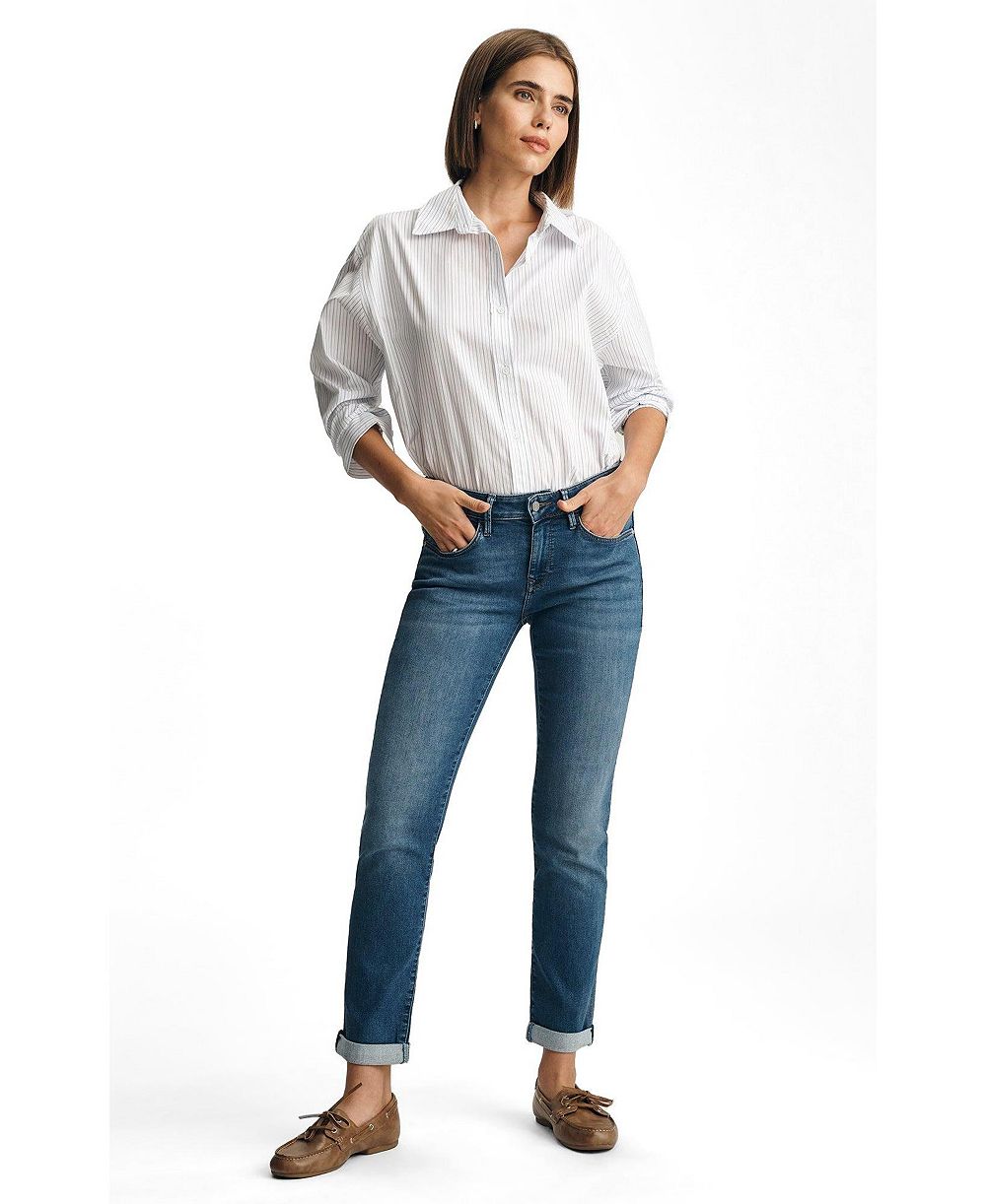 Mavi Jeans Women's Emma Mid Rise Slim Boyfriend Jeans