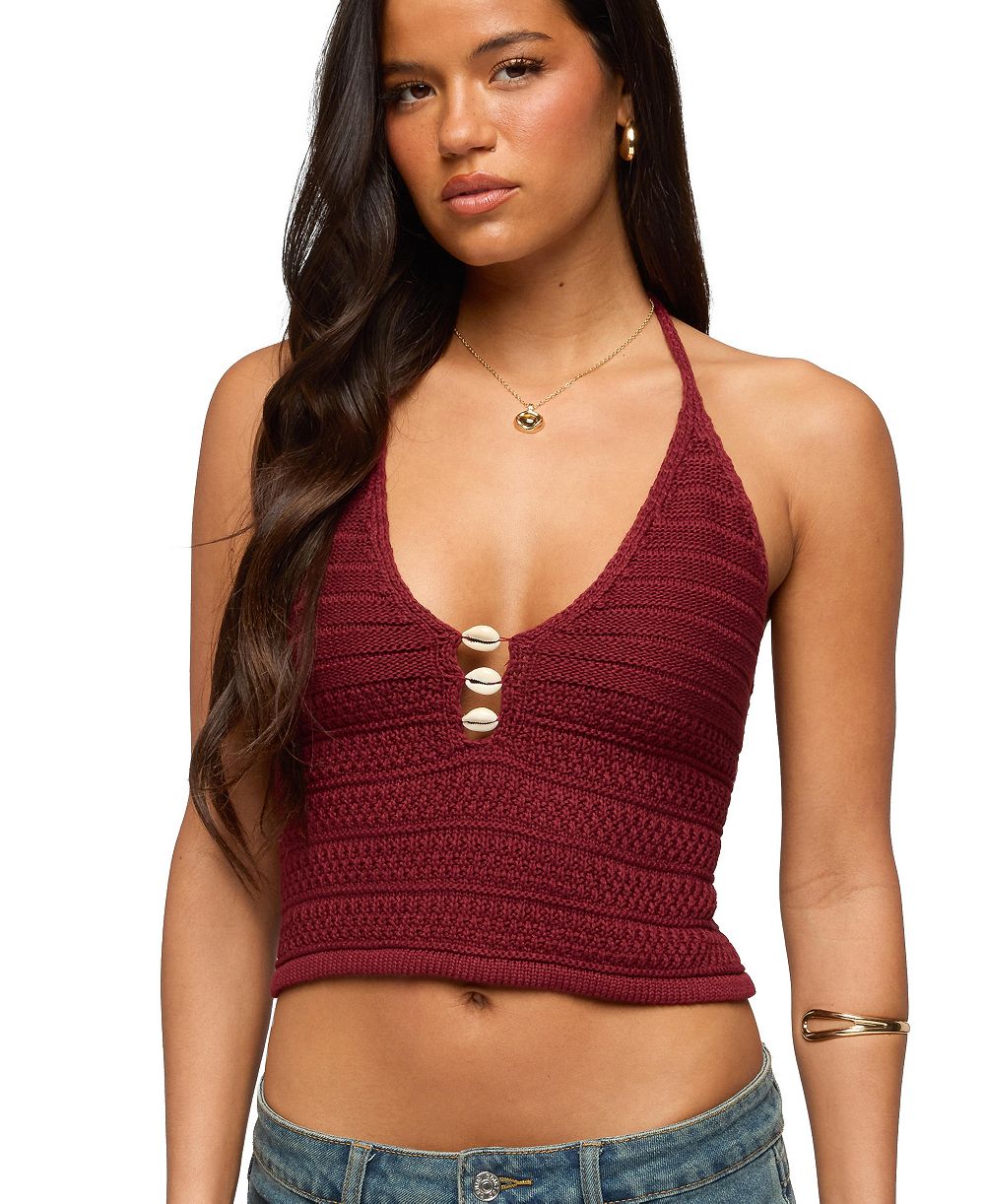 Edikted Women's Backless Coastal Charm Crochet Top
