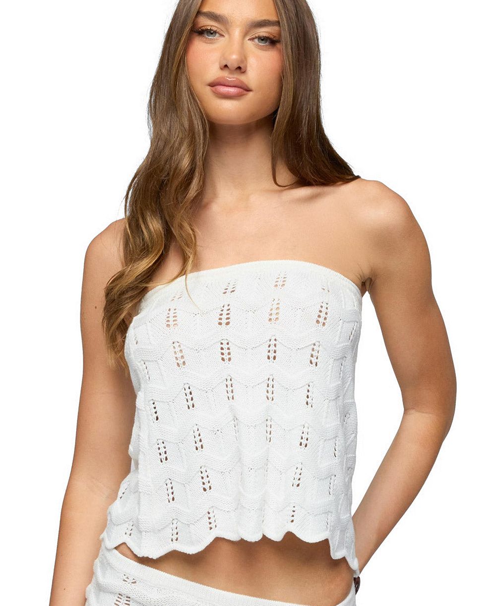Женский топ Edikted Isola Strapless Crochet