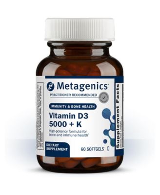 Metagenics Vitamin D3 and Vitamin K2 5,000 IU with MK 7 Vitamin D3 with K2 for Immune Support, Bone and Heart Health Non GMO, Gluten Free 60 Softgels