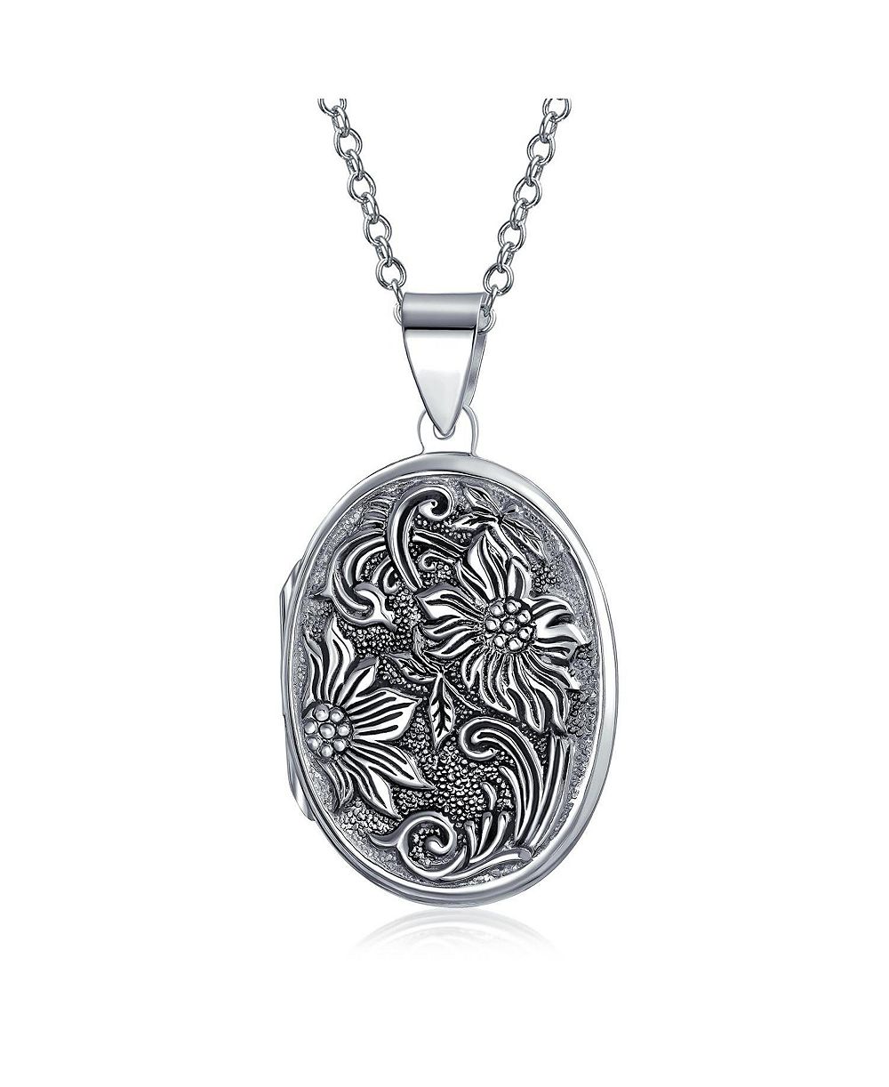 Ожерелье-медальон Bling Jewelry с дизайном подсолнуха из серебра .925