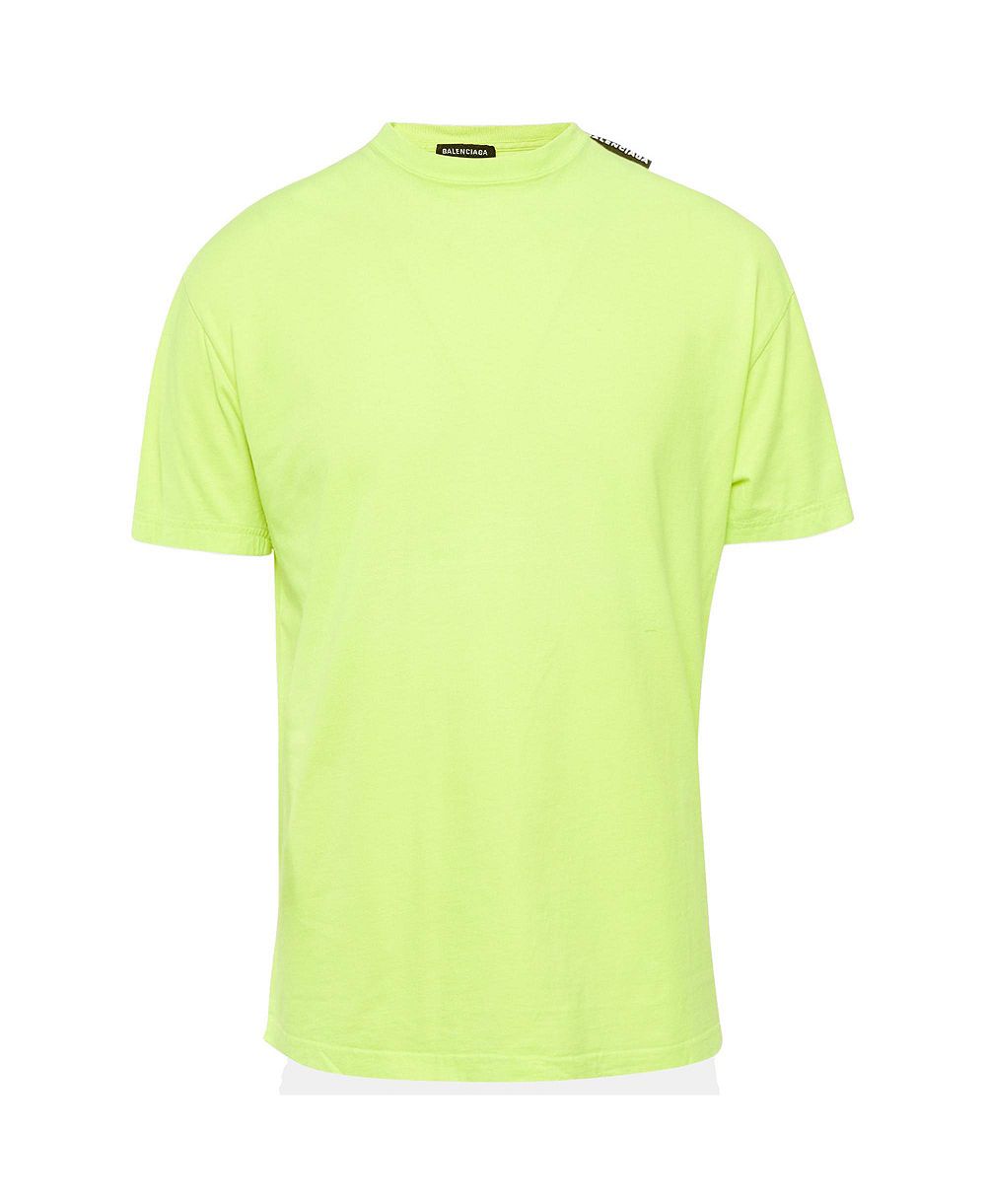 Pre-Owned Balenciaga Men's Jersey Logo Detail Oversized T-Shirt