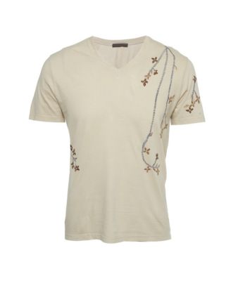 Мужская футболка Roberto Cavalli Floral Embroidered Jersey V-Neck