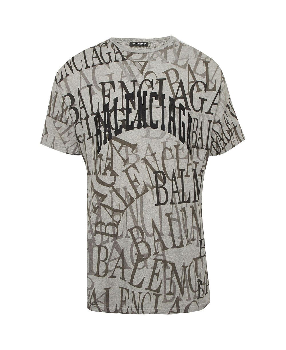 Pre-Owned Balenciaga Men's Logo Print Jersey T-Shirt