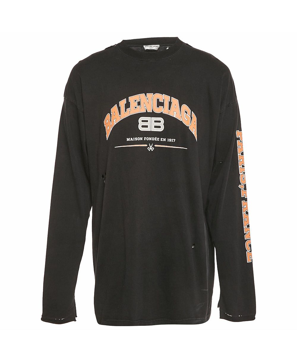Футболка Balenciaga Oversized с логотипом, хлопковая, мужская, б/у