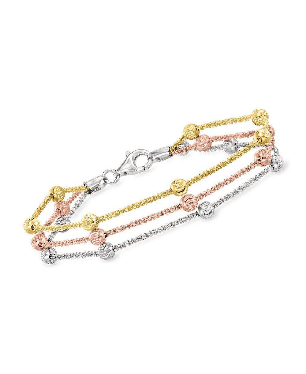 Simona браслет Tri-Color Beaded Triple Strand из стерлингового серебра