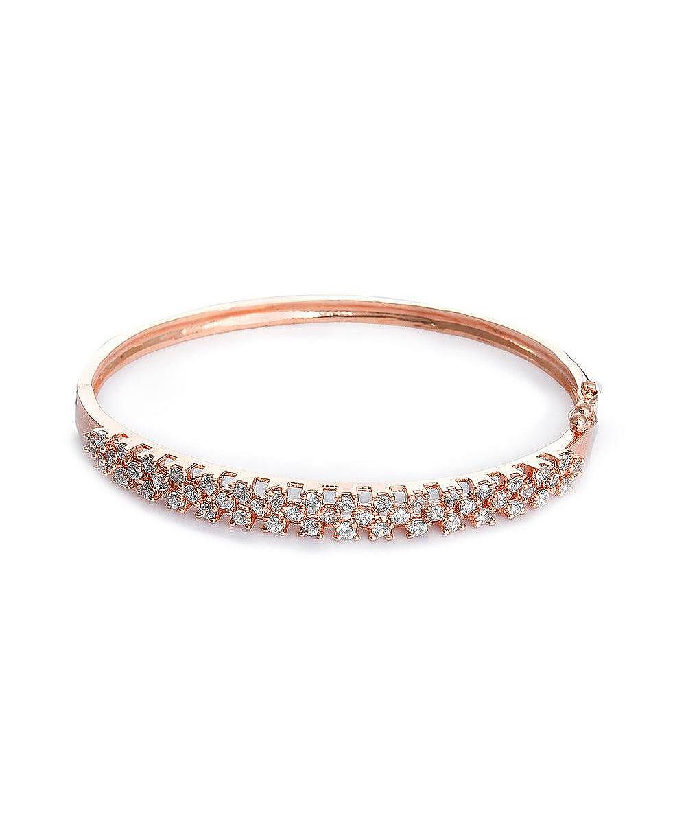 SOHI Women's silver Soiree Stone Bangle Bracelet