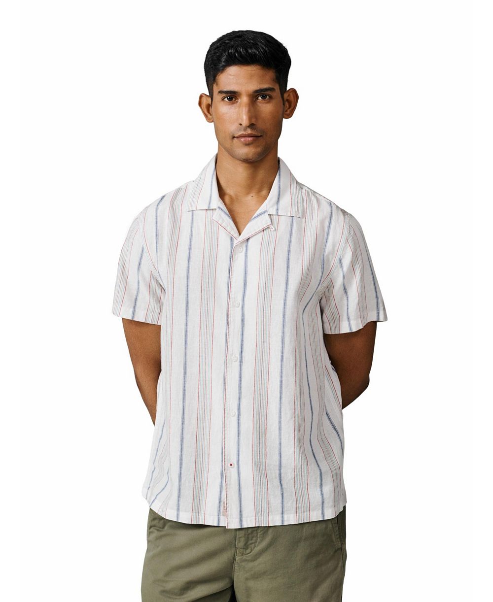 Aubin Men's Abbey Cuban Collar Short Sleeved Shirt