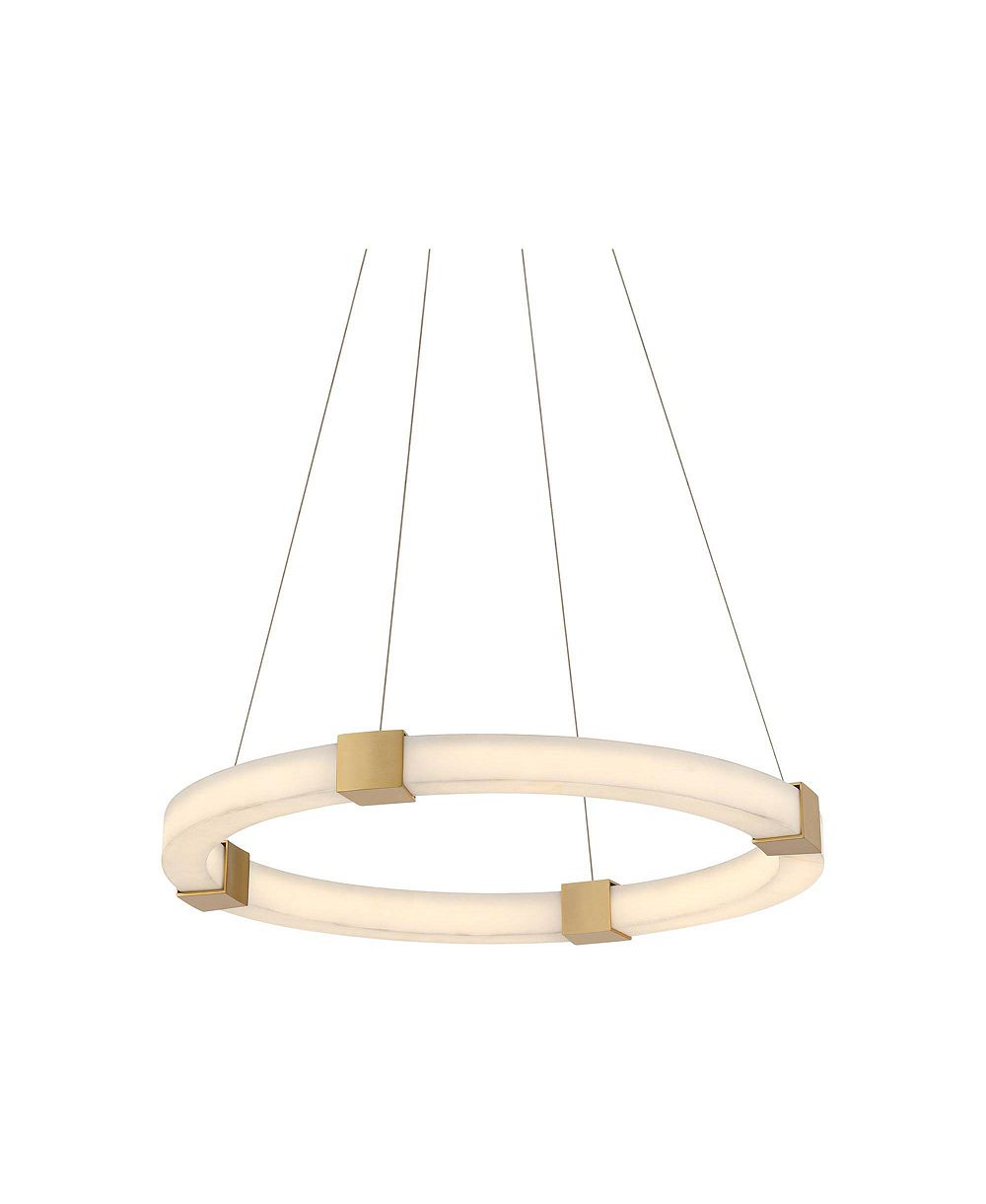 Кольцевая люстра Possini Euro Design Talno Gold и искусственный алебастр, LED