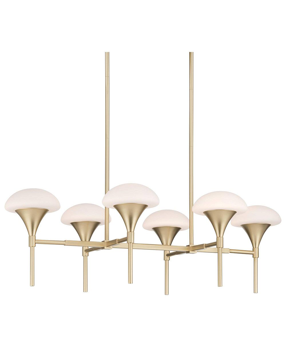 Линейный подвесной светильник Possini Euro Design Davinos, золотой сатин, 6 ламп