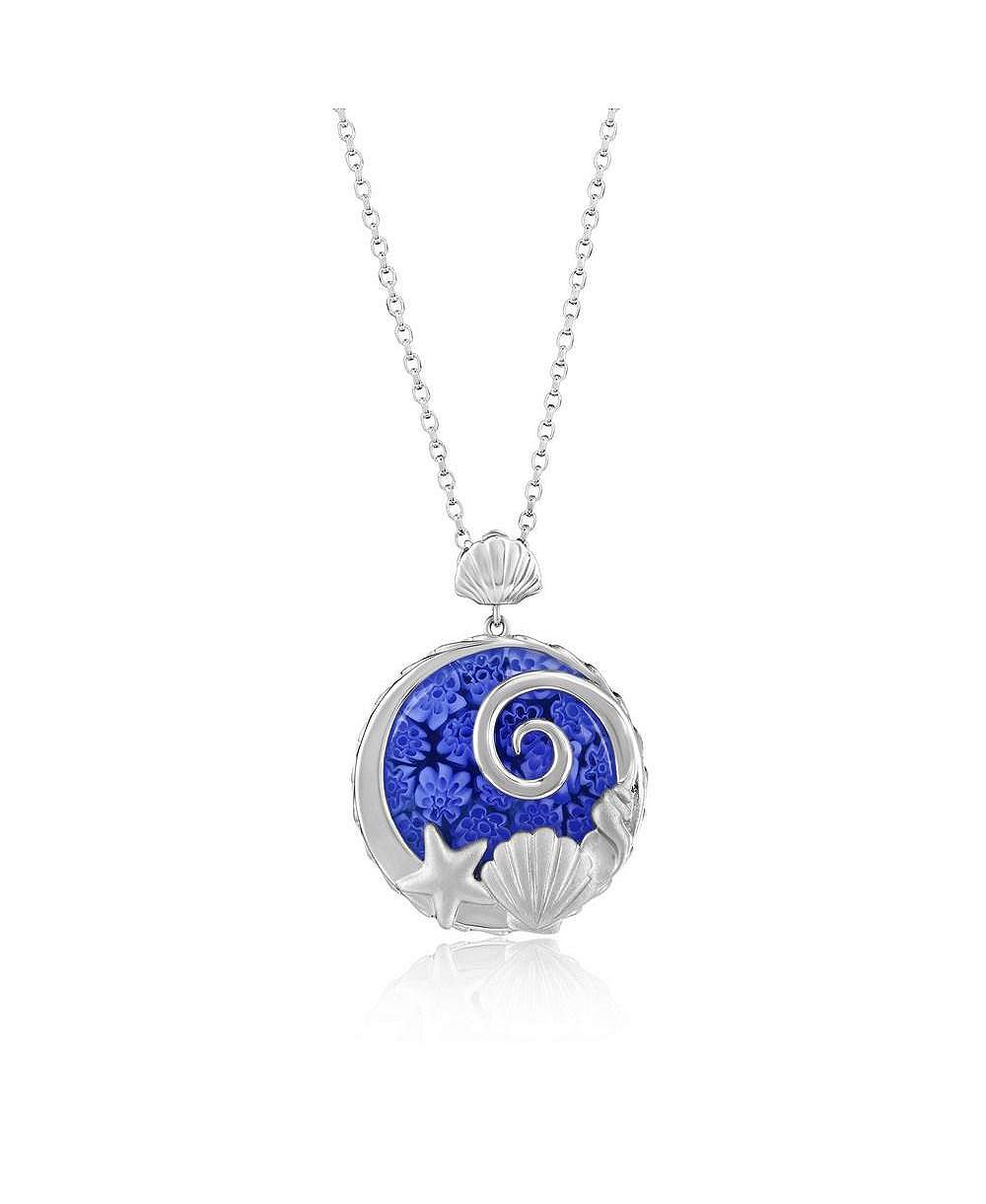 Ожерелье Simona Sterling Silver Floral Venetian Murano Glass Sea Shells and Starfish