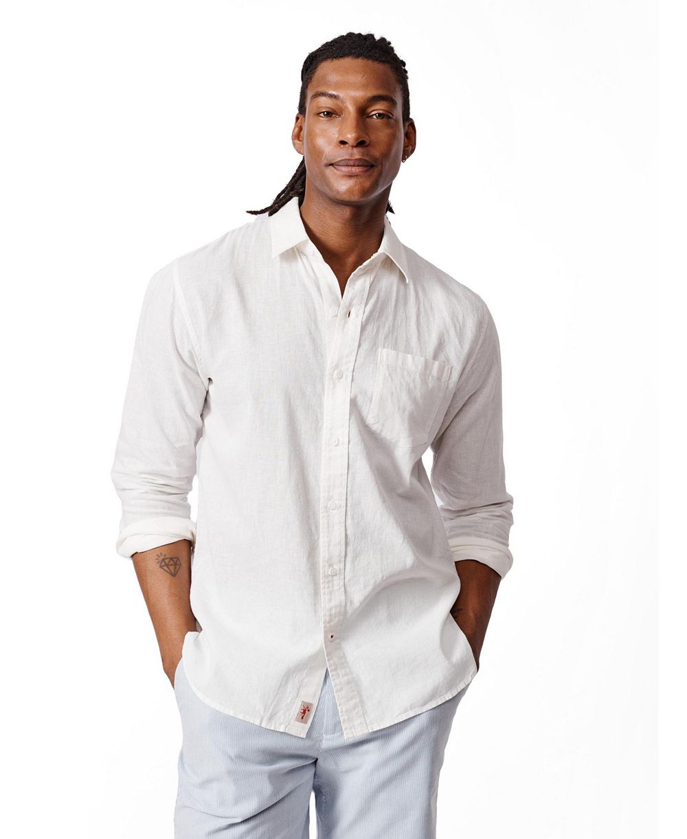 Aubin Men's Grainsby Linen Cotton Relaxed Shirt