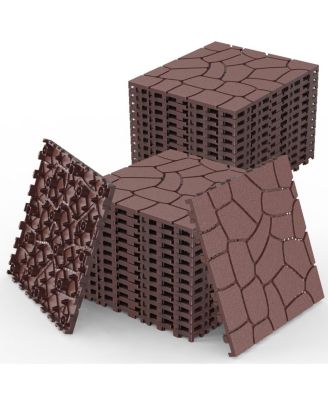 Streamdale Furniture  12inch  Stone Texture Interlocking Patio Deck Tiles