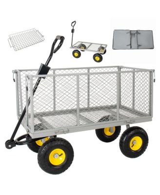 Streamdale Furniture 3-in-1 Oversized Steel Garden Cart 880lbs Capacity Utility Cart with Liner