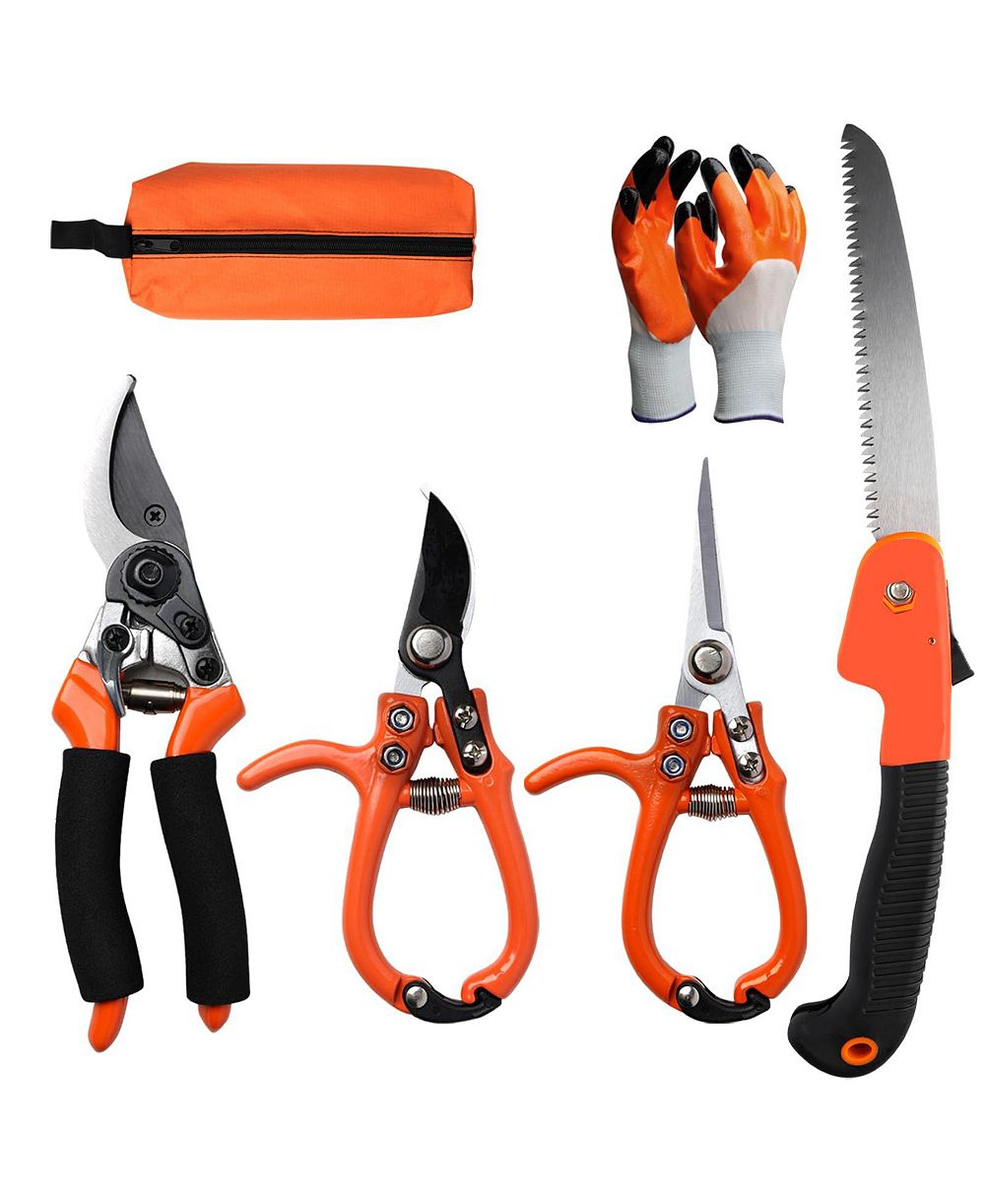 XDOVET Pruning Shears Set Garden Snips Gloves Storage Bag Handheld Plant Care Kit