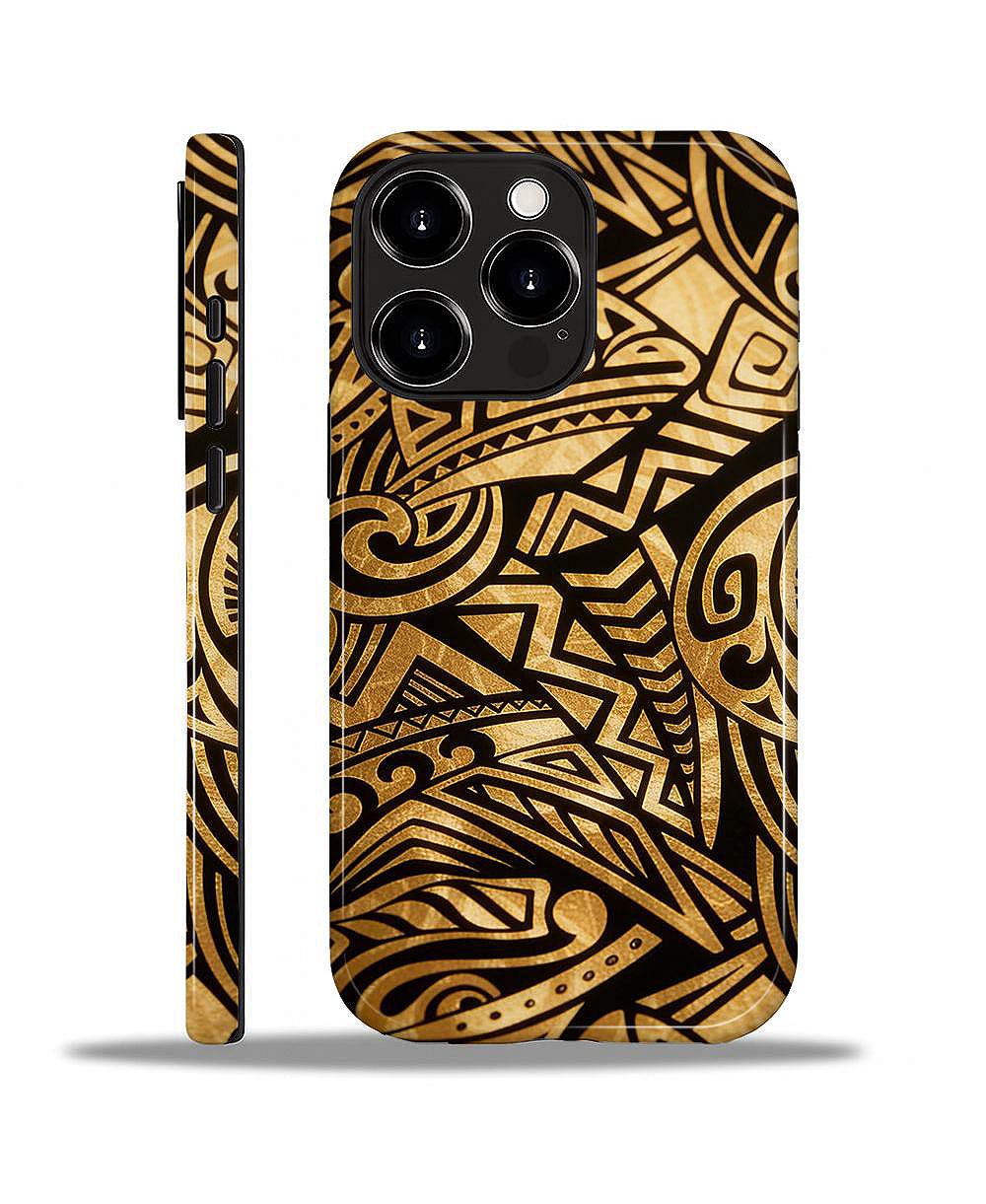 Противоударный чехол Lamicall Military Grade Dual Layer iPhone Case, Golden Tribal Armor Shockproof Anti-Slip Durable Protective Phone Cover