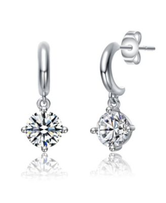Серьги-подвески Rachel Glauber Dainty Gold Plated Cubic Zirconia