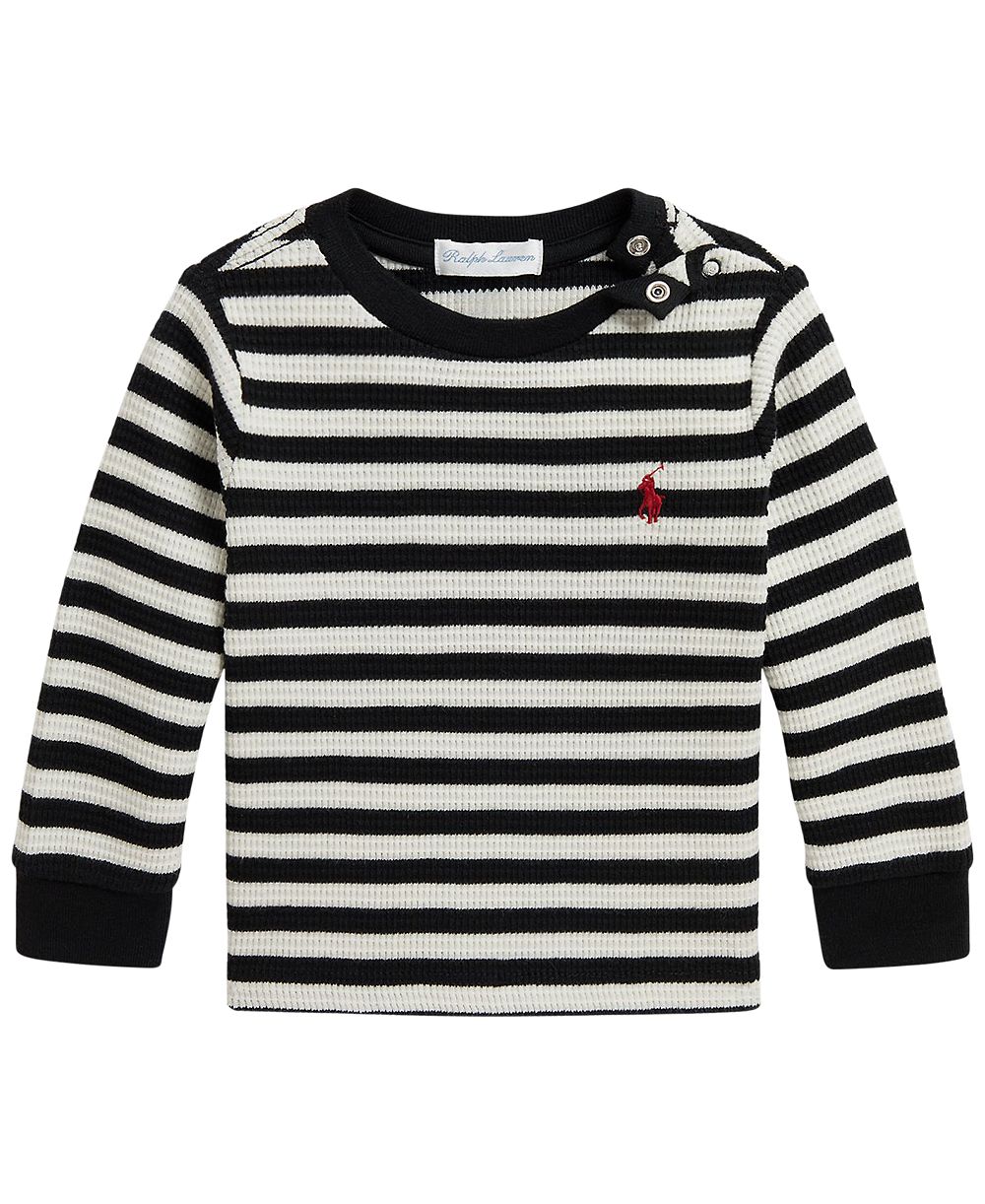 Polo Ralph Lauren Baby Boys' Striped Waffle-Knit Cotton Long-Sleeve T-Shirt